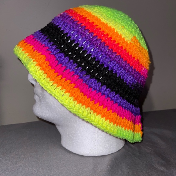 Handmade Bucket Hat Crocheted Multi Color Women’s/Men’s - One Size Fits Most - Picture 3 of 4